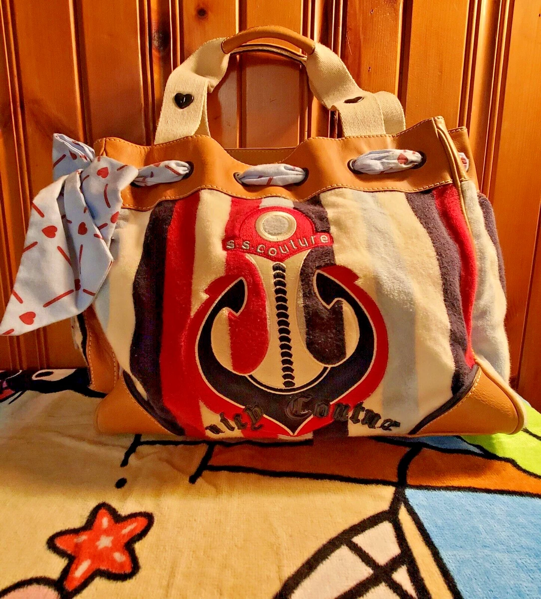 Louis Vuitton witeh leather and blue/red/white Terry Fabric