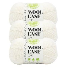  3 Pack Lion Brand Yarn 636-098D Wool-Ease DK Yarn, Cream