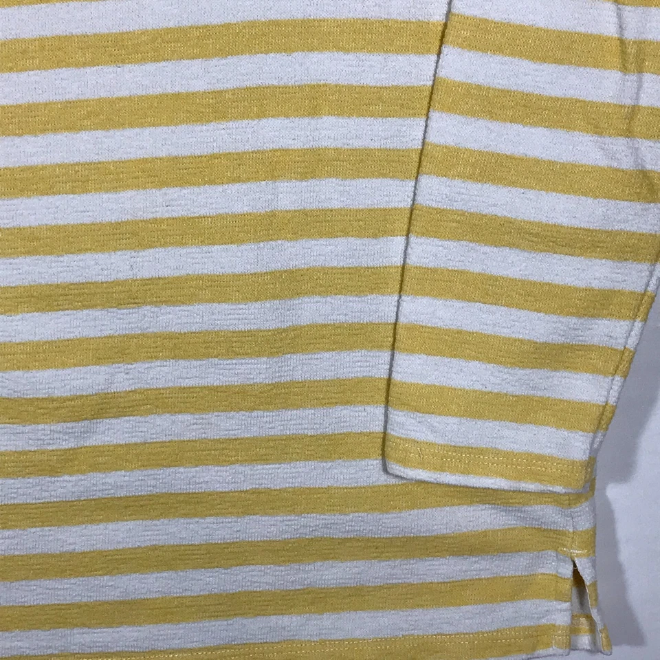 Camisa Top Old Navy Luxe Para Mujer Mediana Amarilla Rayas Manga Larga Foto 3 de 4