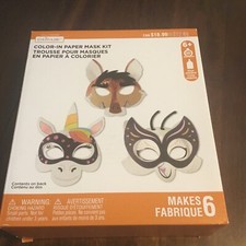 Creatology Halloween Color-In Paper Mask Kit Ages 6 NIB