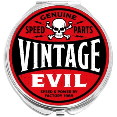#ad Genuine Speed Parts Vintage Evil Compact with Mirrors for Pocket or Purse $16.88