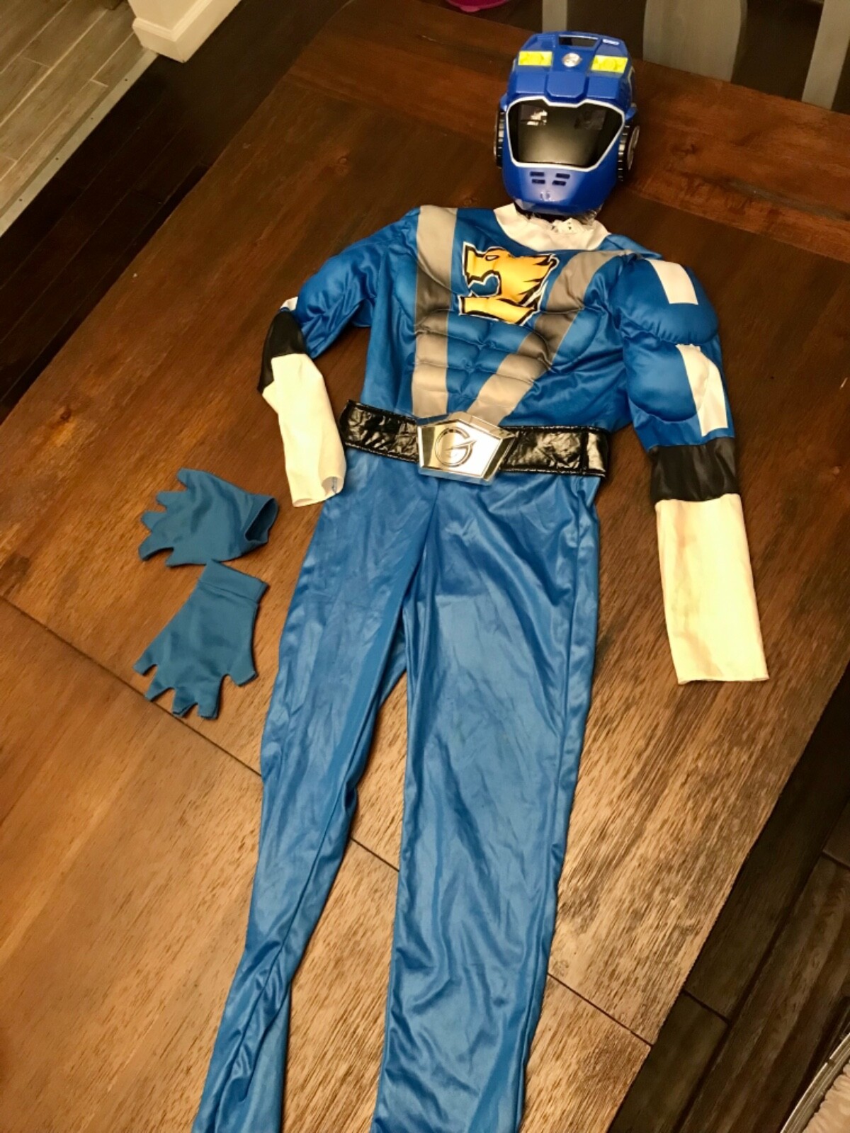 Kids Blue Power Ranger RPM, Halloween costume, mask Gem