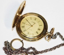 Vintage MCM Colibri Pocket Watch Gold Dial French Case 1272-030 6 Jewel Mvmt