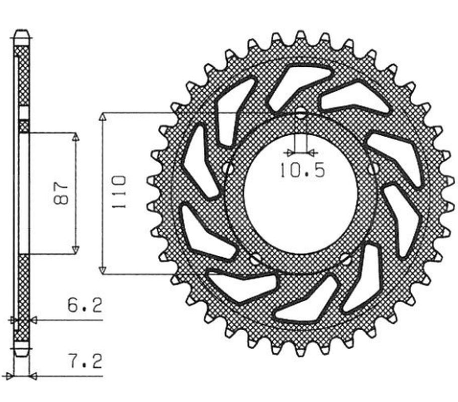 Pignon arrière 828 47 Suzuki GSF 650 Bandit pour supprimer les bruits de chaîne
