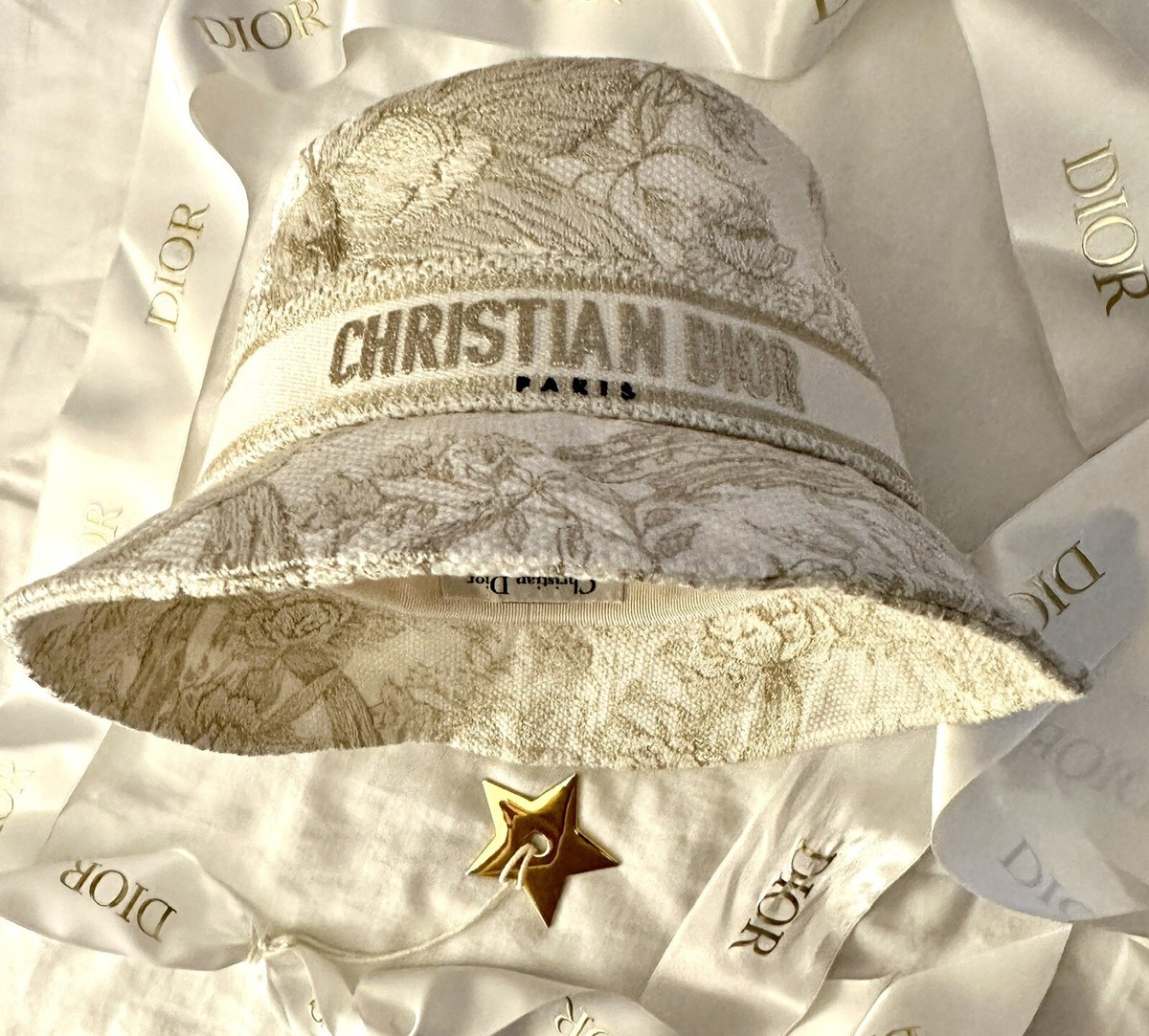 NEW Christian Dior logo D-Bobby Small Brim Jacquard Bucket