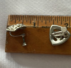 Vintage Silvertone And Rhinestone Screw Back Earrings  — photo 4