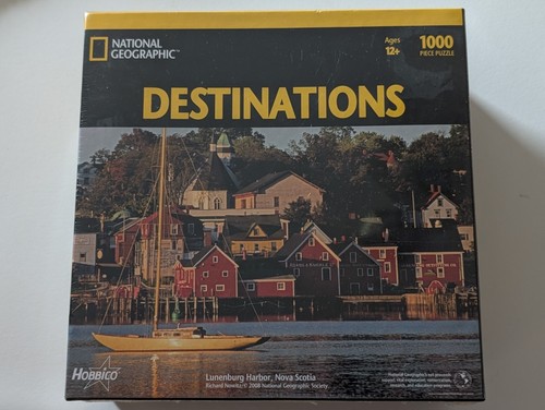 Rompecabezas National Geographic Destinations 1000 piezas Lunenburg Harbor Nueva Escocia nuevo - Imagen 1 de 2