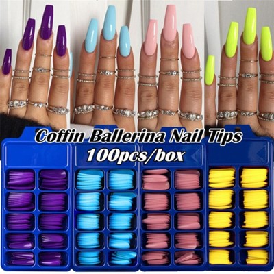 100pcs Sarg Ballerina Nagel Kunstliche Fingernagel French Deko Erweiterung Ebay 
