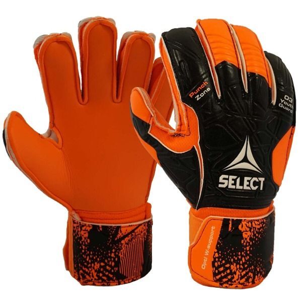 Select 03 Youth Protec Flat Cut Goalkeeper Gloves OrangeBlack eBay