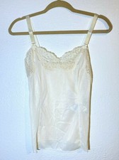 Vintage Wondermaid Camisole Slip Silky 34 Nylon Lingerie Lace Sissy USA NOS 6940