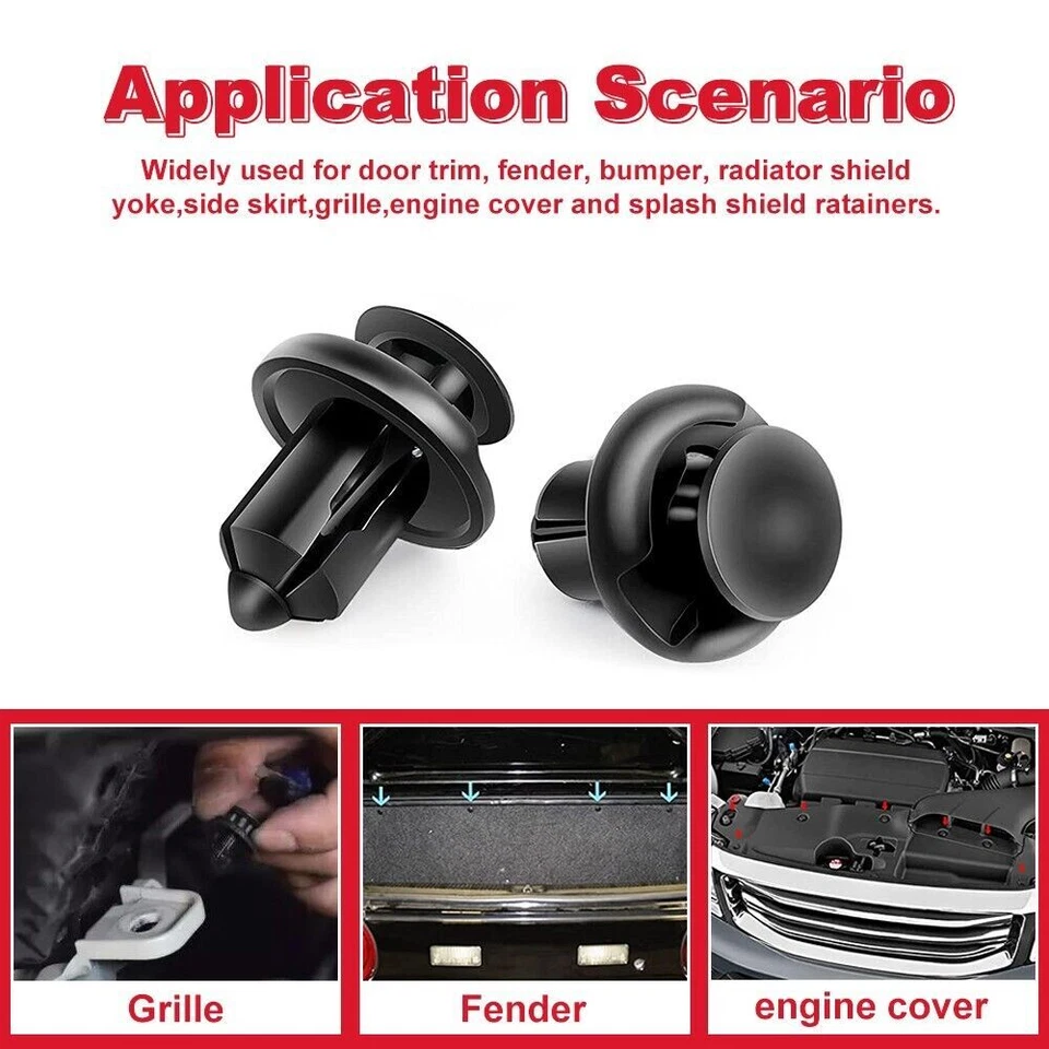 Para Acura Integra 96-01 Clips de parachoques 10 mm Guardabarros ​Push Remaches Sujetador de retención Foto 3 de 4