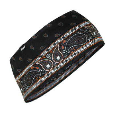 Zan  Headband SportFlex  Series Black & Orange Classic Bandana