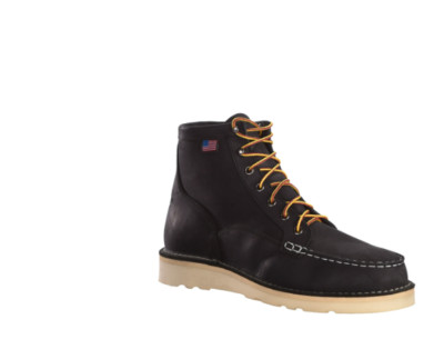 Men's Black Moc Toe Boots - Steel Toe