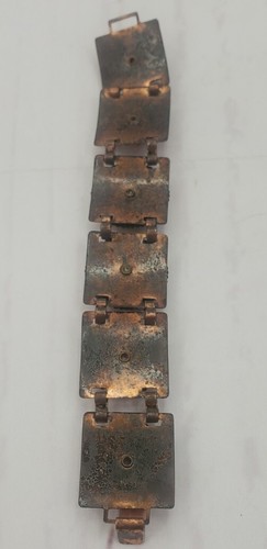 Vintage 1950's Pressed Copper & Confetti Lucite Bracelet Sunburst 6.5" - Picture 13 of 14