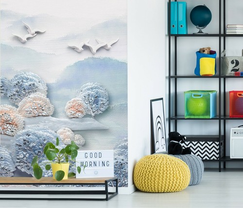 3D Blue Tree Seagull C972 Business Wallpaper Mural Self Adhesive Trade Amy - Picture 2 of 11