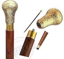 Brass Handle Walking Cane Stick King Edward Antique Style Canes For Men  Women