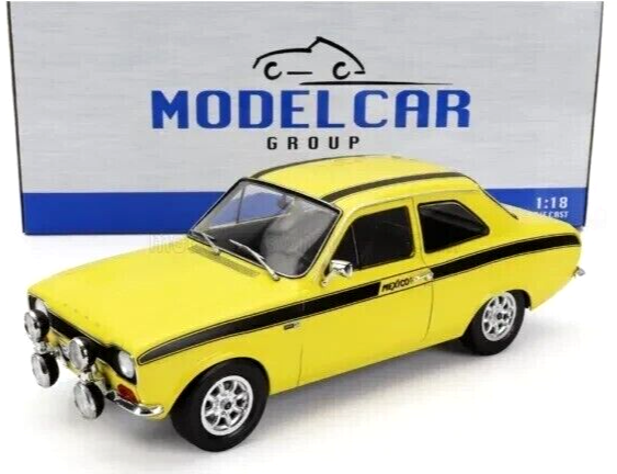 MCG 1/18 DIECAST 1973 FORD ESCORT MK1 MKI 1600 GT MEXICO YELLOW & BLACK MCG18387