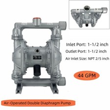 Air-Operated Diaphragm Pump 115PSI 44GPM Double Diaphragm Pump 1-1/2" In/Outlet