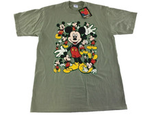 VTG NWT Mickey Mouse Unlimited Velva Sheen T Shirt L Green Allover Walt Disney