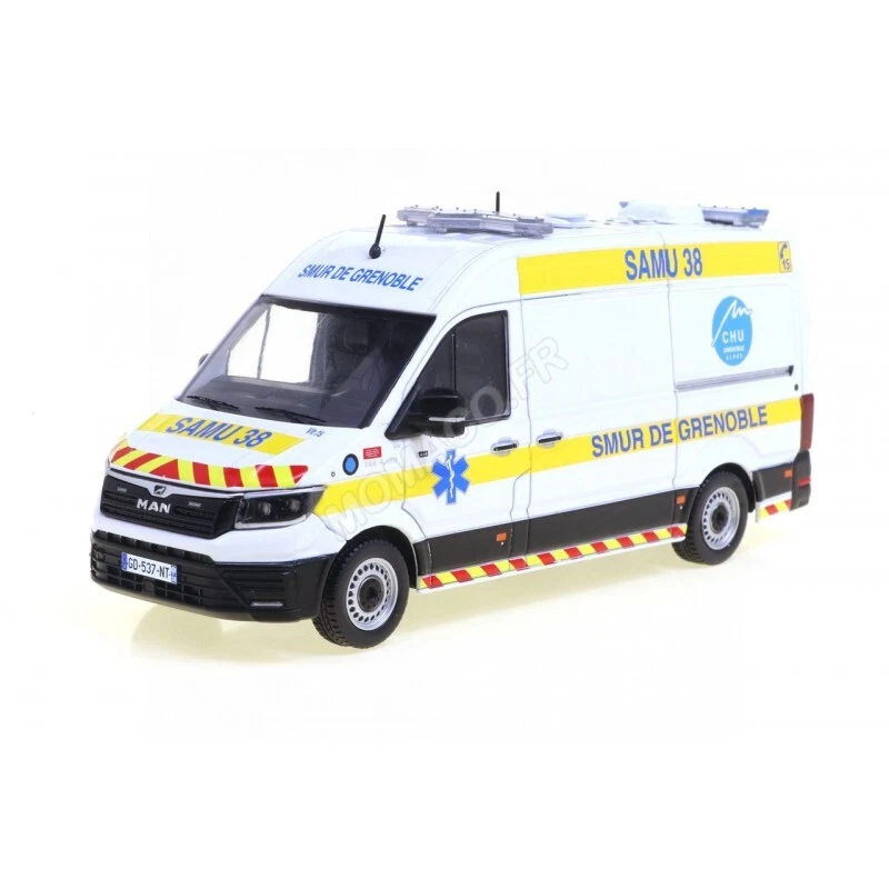 ODEON 148 MAN TGE L2H2 GIFA AMBULANCE DE REANIMATION SAMU 38 SMUR  1/43 - Photo 2/3