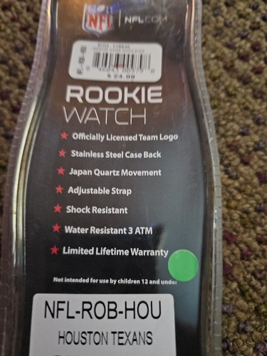 SEALED Houston Texans Boys Youth Watch Rookie Black Adjust Strap Poss DOA - Picture 5 of 5