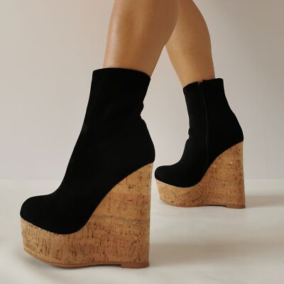 Keilabsatz Plateau Damen Keilabsatz Stiefel Damen Stiefeletten