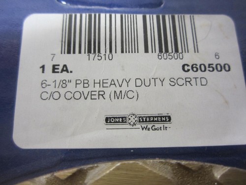 JONES STEPHENS C60500 HEAVY DUTY 6" ROUND BRASS CLEANOUT COVER FOR 6 1/8 " DRAIN - Picture 3 of 4