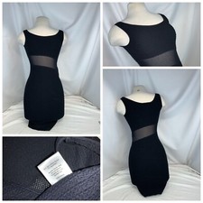NUX Stretch Dress Medium Large Black Nylon Knee Length NWOT YGI e0-691