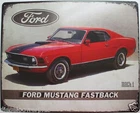 Vintage Replica Tin Metal Sign Ford 1970 Mustang fastback mach 1 gt car logo new