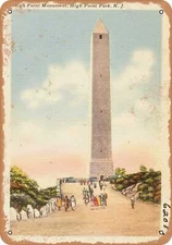 METAL SIGN - New York Postcard - High Point Monument, High Point Park, N. J.