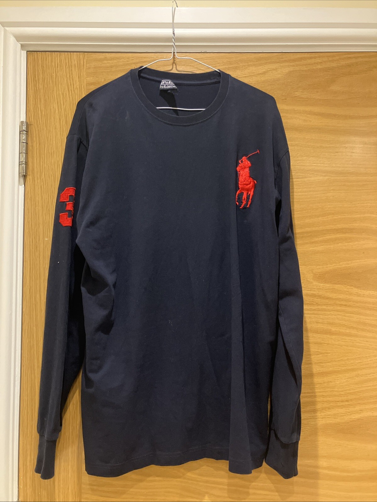 Polo Ralph Lauren Uomo Manica Lunga Big Pony 3 Tshirt Nero XL