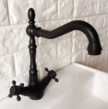 Oil Rubbed Brass Dual Handles Bathroom Basin Sink Mixer Tap Faucet znf382