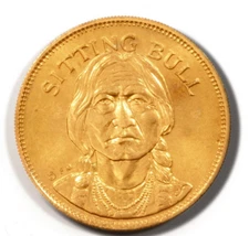 1971 Franklin Mint Husky Oil Rugged Americans- Sitting Bull Coin - Lakota Sioux