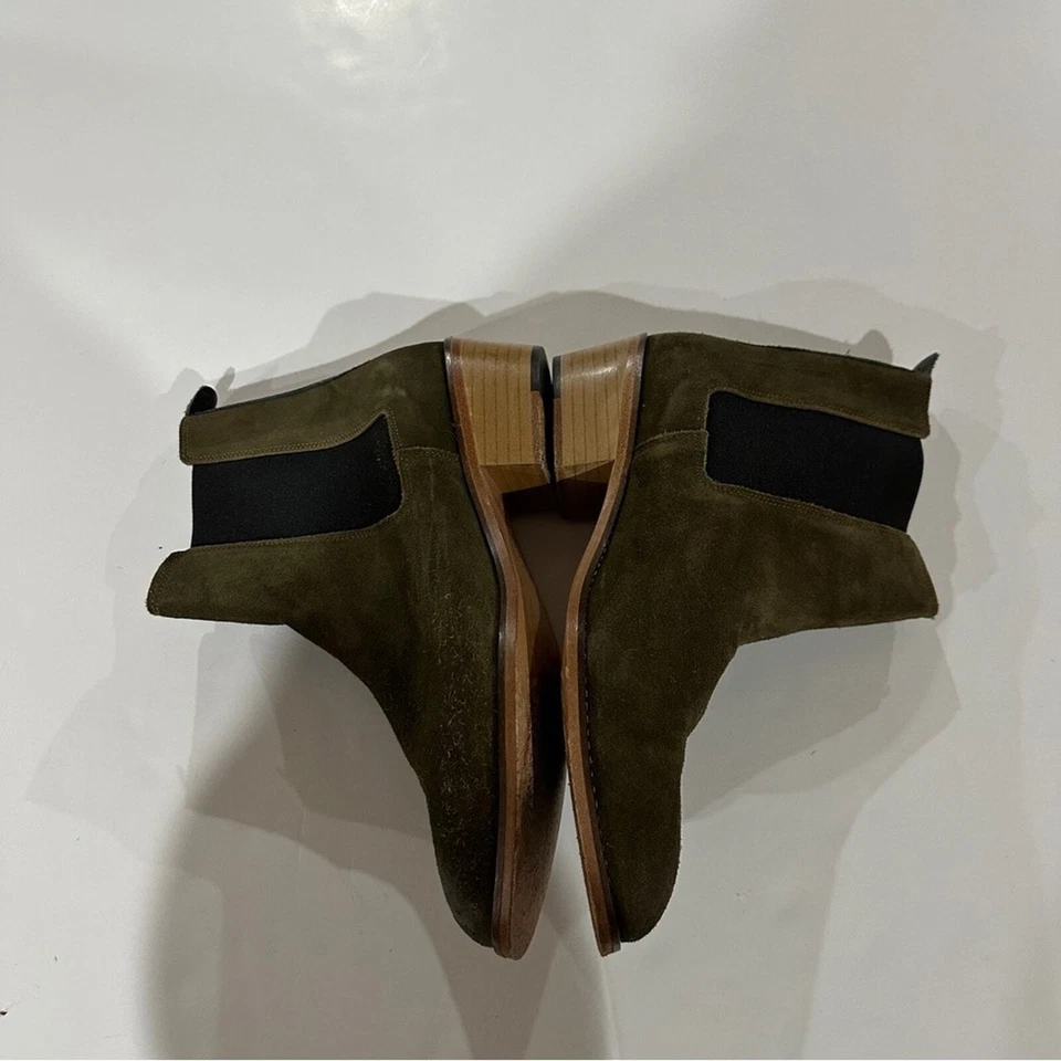 Matt Bernson Olive Green Suede Leather Chelsea Booties Size 10 - Image 2 of 4