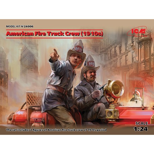 Kit modelo figuras plástico ICM 24006 escala 1:24 American Fire Truck Crew (años 10) - Imagen 8 de 8