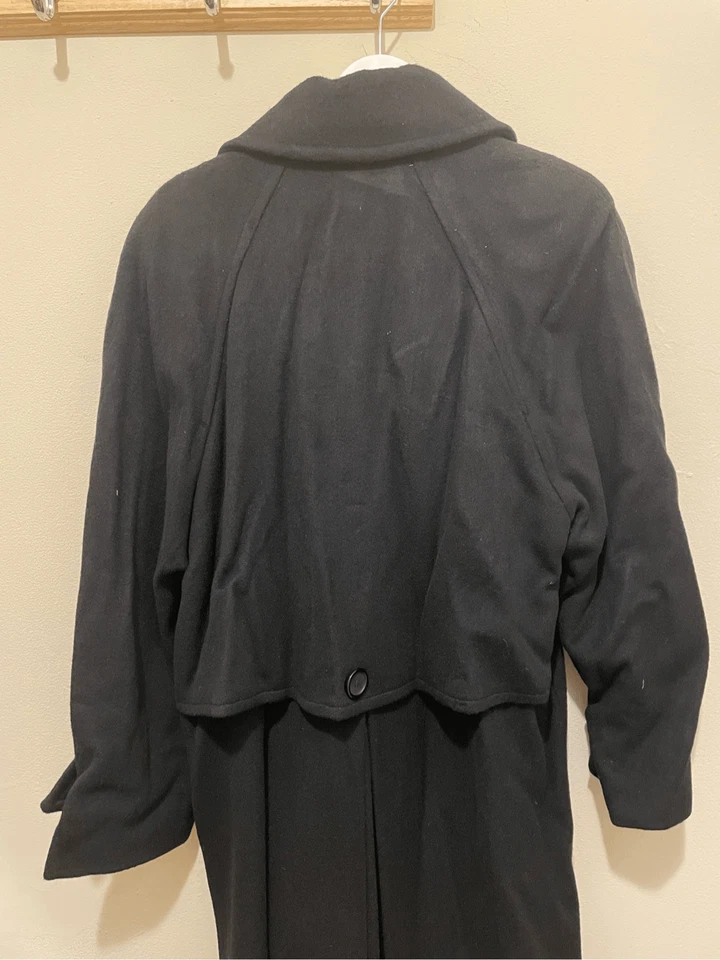 Vestido vintage Dale 2 para Harlan invierno negro sobre abrigo doble botonadura talla 6 Foto 3 de 4