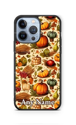 Happy Fall Season Pumpkin Wheat Personalize Phone Case For iPhone Samsung Google