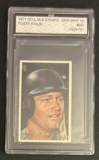 1971 Dell Rusty Staub Baseball Stamp #NN Expos OF Graded FGS 10