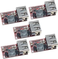 (5 Pack) 15W USB 5V 3A DC Buck Voltage Step-Down Module 9V 12V 18V Input... 