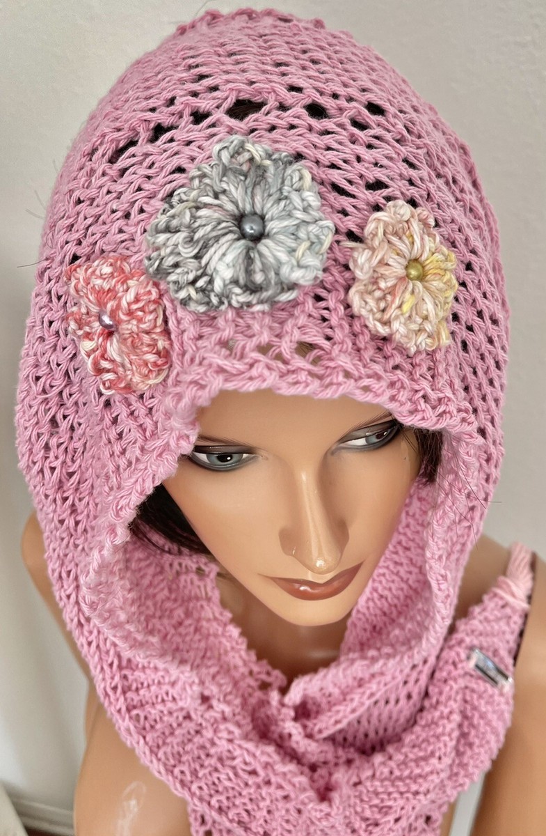 Hand Knits 2 Love Cotton Headband Headwrap Bandana Scarf Bead Tassels Designer Hand Knits 2 Love Bandana Scarf Wrap Headband Head-wrap  main image 2