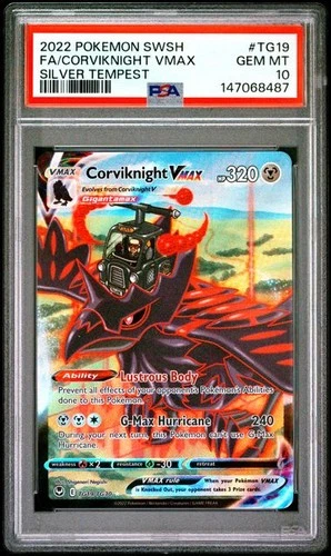 PSA 10 GEM MINT Corviknight VMAX Silver Tempest Full Art Holo 2022 Pokemon TG19