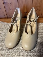 LaDuca 3" heel, hard sole Roxie character shoe, Nude Beige woman size 12.5 43