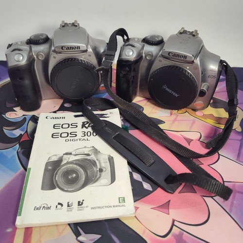 Canon EOS Digital Rebel (EOS 300D) 6.3MP DSLR Set of 2 for Parts or Repair