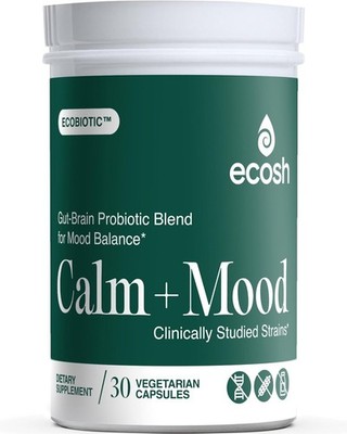 Ecobiotic Calm + Mood Probiotic   Gut Brain Mood Support Supplement with Clin...