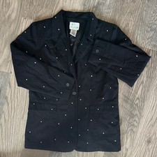 Quacker Factory Black Studded Women's Blazer womens size medium