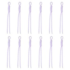 12Pcs Paracord Keychain Braided Rope Keychain Pale Purple/White