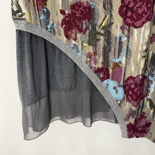 Ali Miles Floral Art To Wear Mixed Media Top Pullover Gr. 1X Lagenlook F66 - Bild 7 von 19