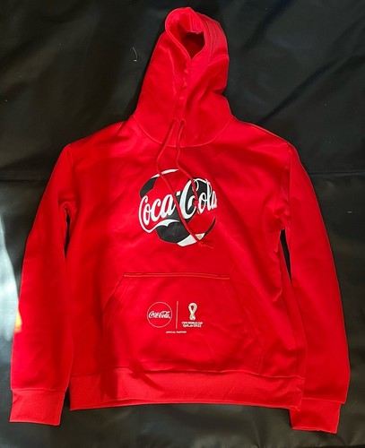 2022 FIFA WORLD CUP QATAR RED COCA COLA HOODIE MENS MEDIUM NWOT - Picture 1 of 5