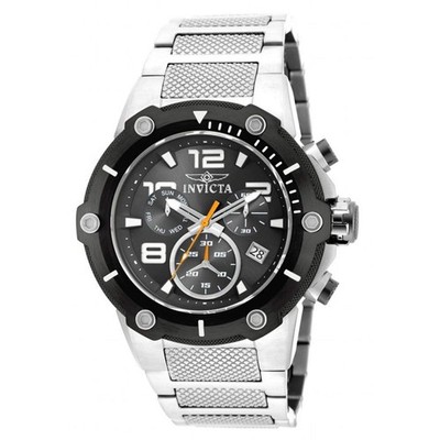 Invicta 19528 Gent's Speedway Chrono Black Dial SS Bracelet Watch