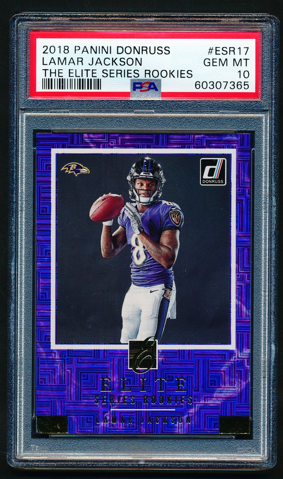 2018 Donruss Elite Series Rookies Lamar Jackson #ESR17 PSA 10 GEM MINT Ravens RC
